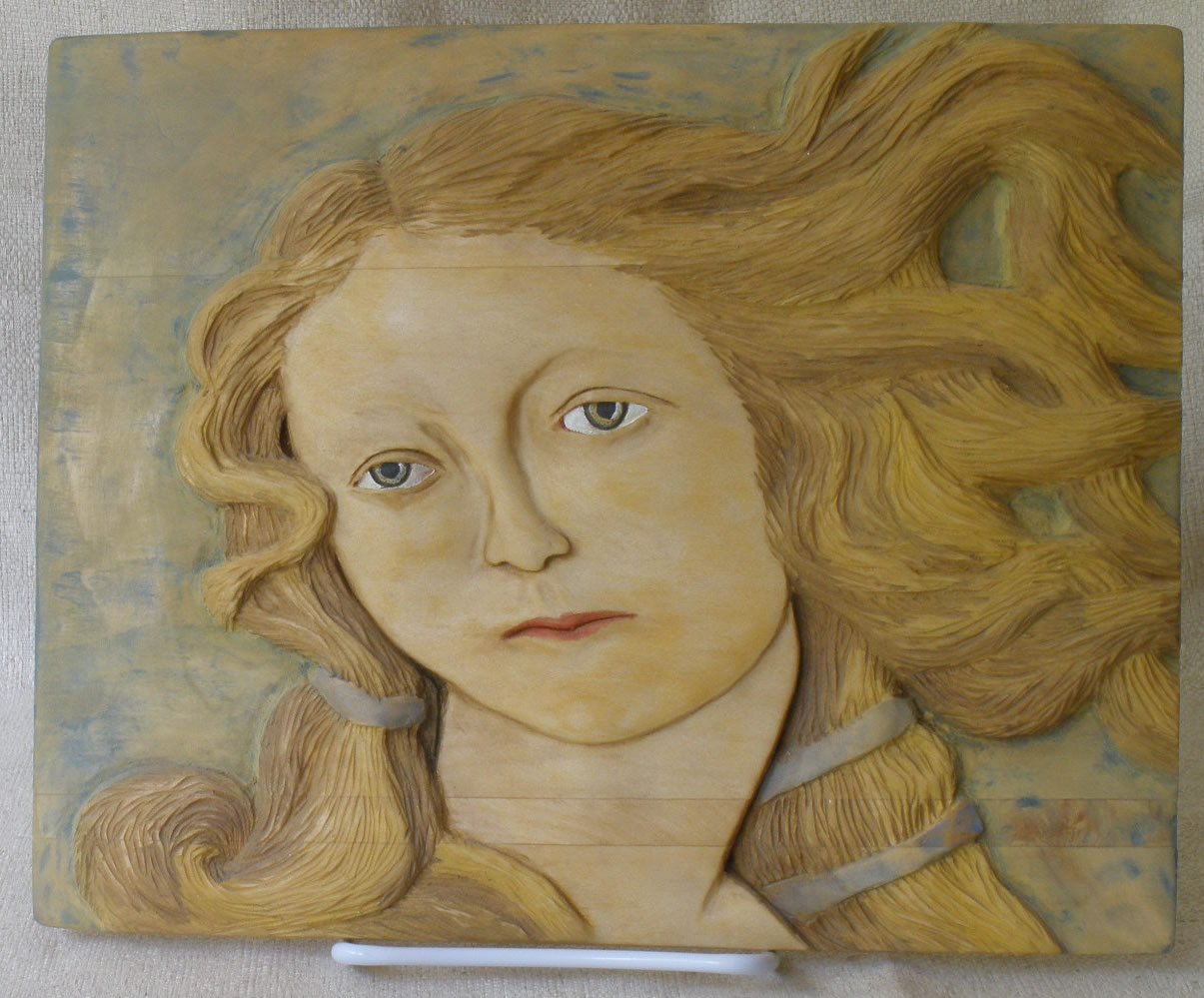 Venus relief wood carving